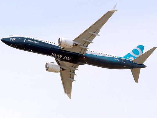 A Boeing 737 MAX 9 airplane performs a demonstration flight at the Paris Air Show in Le Bourget, east of Paris, France, June 20, 2017.