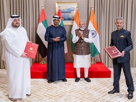 President Sheikh Mohamed bin Zayed Al Nahyan and India PM Narendra Modi