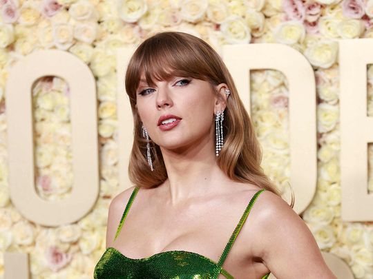 US singer-songwriter Taylor Swift arrives for the 81st annual Golden Globe Awards at The Beverly Hilton hotel in Beverly Hills, California, on January 7, 2024.