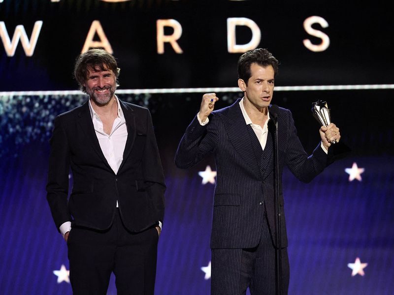 Andrew Wyatt and Mark Ronson receive the Best Song Award for 