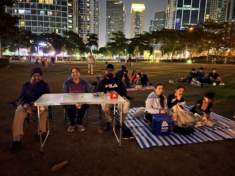 Viewers gather for a movie under the stars in JLT, Dubai 3