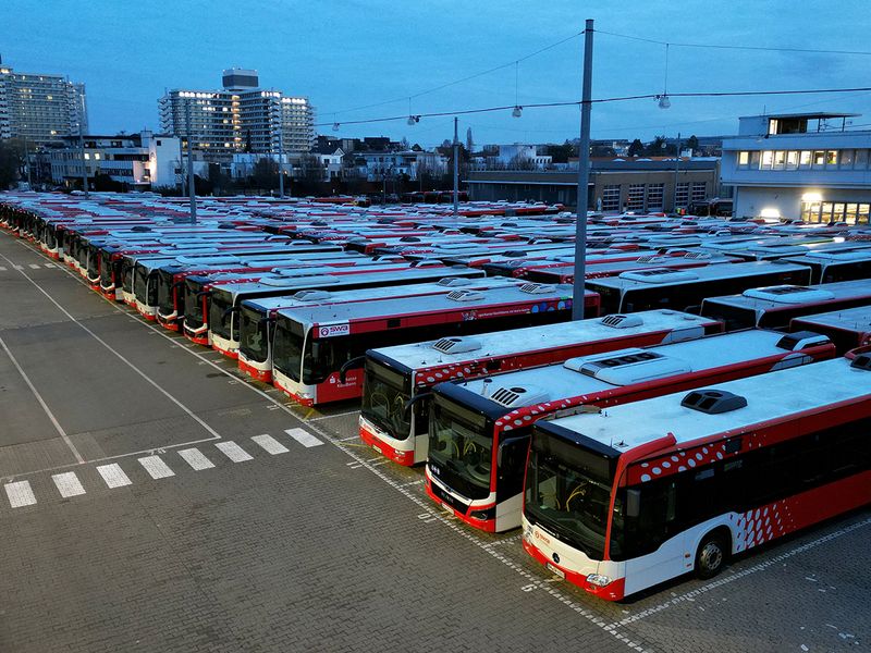 Germany bus depot strike