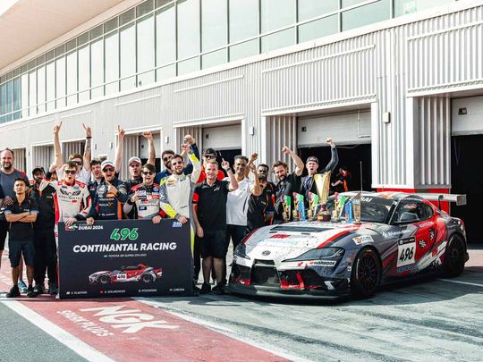 Continental Racing, an Emirati team, has achieved a significant milestone in motorsport by winning the GT4 Class at the Hankook 24H Dubai