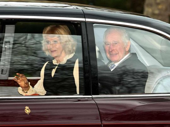File photo: Britain's King Charles III and Britain's Queen Camilla 