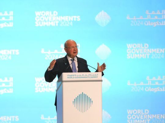 Use technology to build a humanocracy, Klaus Schwab tells leaders at the World Government Summit in Dubai