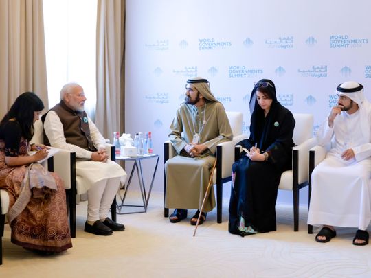 Mohammed bin Rashid meets with Prime Minister of India at World Governments Summit 2024