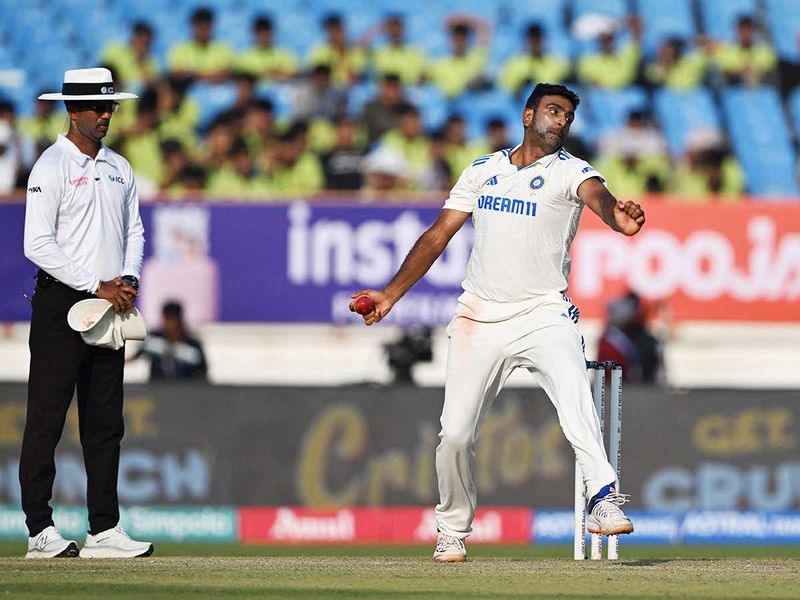 India's Ravichandran Ashwin delivers a ball 