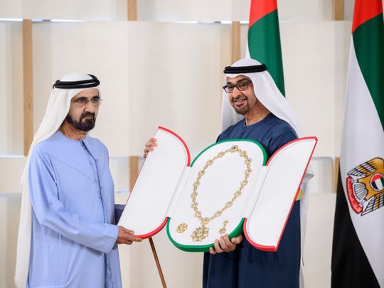 Photos: UAE President honours Mohammed bin Rashid and Mansour bin Zayed ...