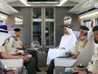 Abu Dhabi to Dubai: Sheikh Ahmed travels on Etihad Rail