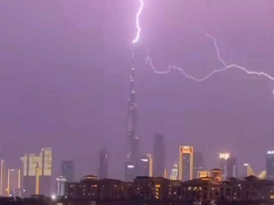 Lightning over Burj Khalifa