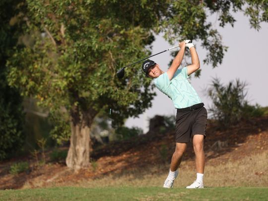 Toby Bishop in action at Al Hamra Golf Club