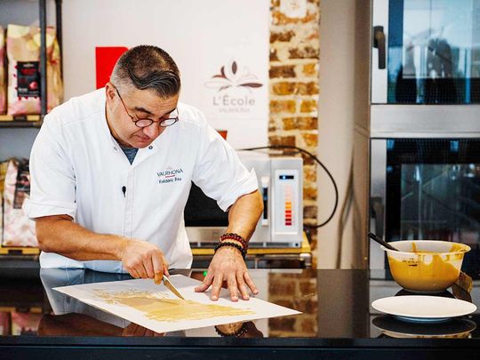 French pastry chef and creative director of Valrhona chocolaterie Frederic Bau 