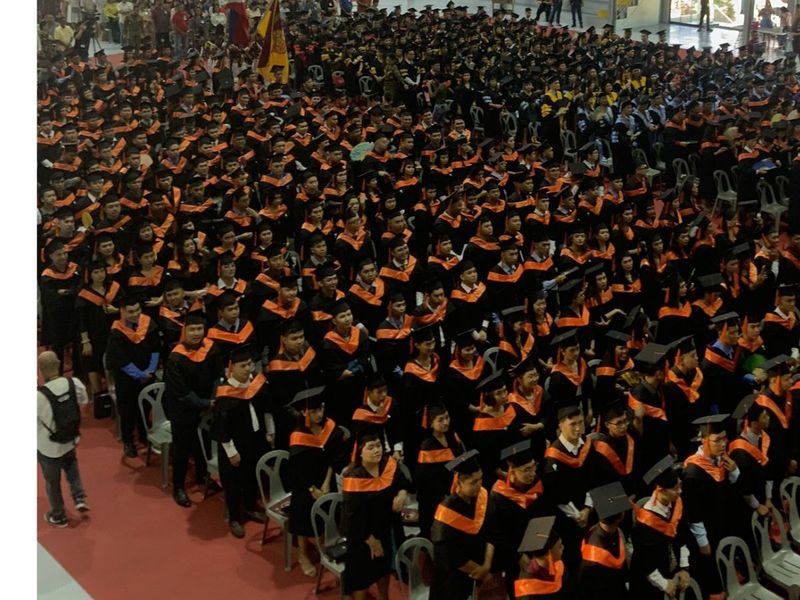 Graduates of the University of Batangas during the 2023 commencement exercises.