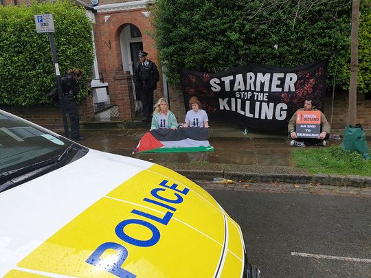 starmer house protest UK youth israel gaza war