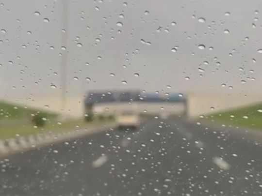 Rain over Milehah road on April 11.
