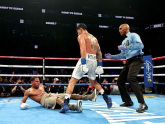 Garcia drops Haney 3 times, wins super-lightweight bout