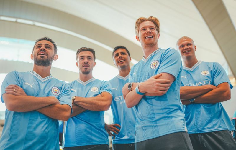Team pose - champions in Etihad and Zayed International Airport video LR-1713883697757