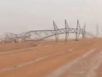 High-voltage power towers crash in Saudi rainstorm