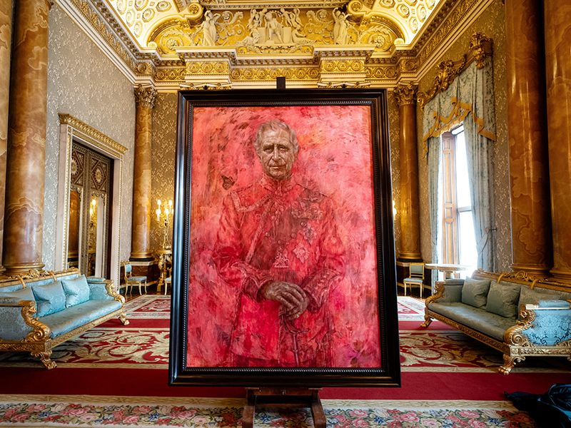 A portrait of Britain's King Charles by artist Jonathan Yeo