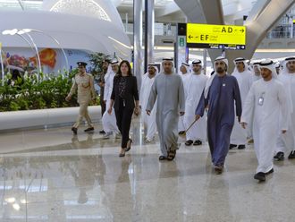 Sheikh Mohammed visits Zayed International Airport