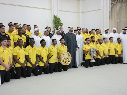 UAE President welcomes Al Wasl Football Club to celebrate winning President's Cup and ADNOC Pro League