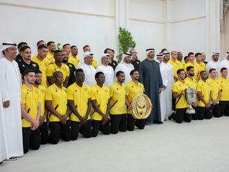 UAE President Sheikh Mohammed receives Al Wasl Football Club in Abu Dhabi