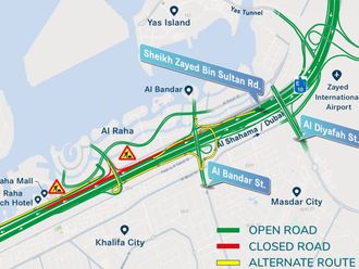 Partial road closure on Abu Dhabi road announced