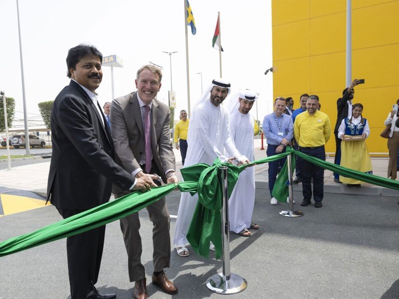 Ribbon-cutting ceremony to launch Al-Futtaim IKEA's first electric delivery truck.