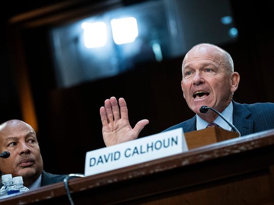 Boeing CEO Dave Calhoun at US Senate hearing  