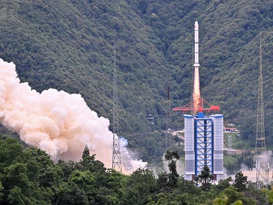 A Long March 2-C rocket carrying a satellite jointly developed by China and France dubbed the Space Variable Objects Monitor (SVOM), lifts off