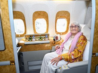 Watch: Traveller, 101, takes Emirates flight from Dubai