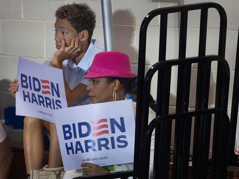 Guests attend a campaign rally hosted by President Joe Biden at Sherman Middle School on July 05, 2024 in Madison, Wisconsin. 