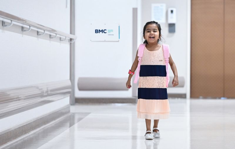 Four-year-old Razia Khan, the UAE's first pediatric liver transplant recipient, after successfully undergoing the procedure at Burjeel Medical City-1720588714301
