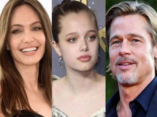 Angelina Jolie, Shiloh Jolie and Brad Pitt 