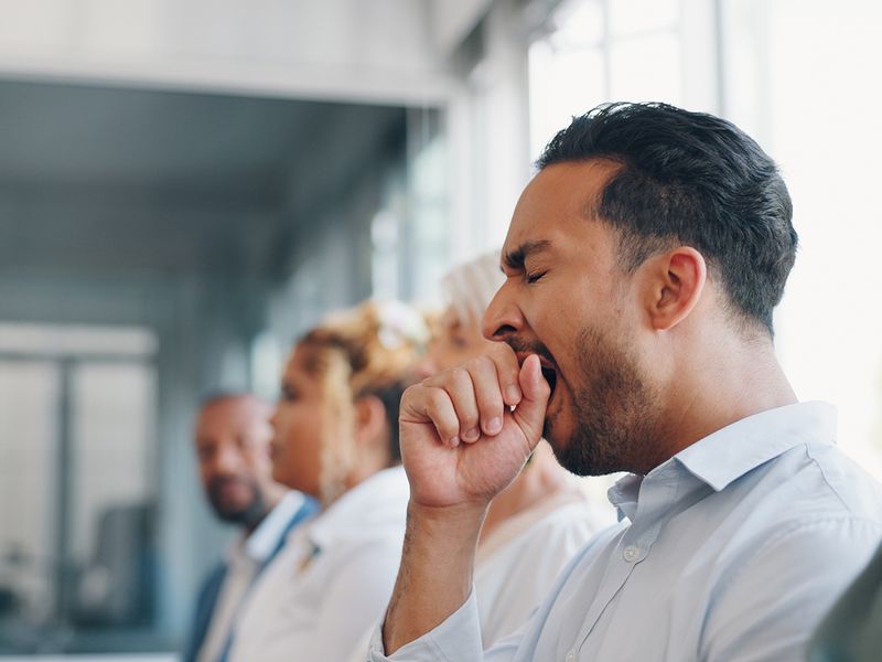 man yawning