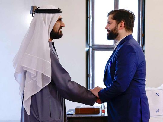 Sheikh Mohammed se reúne con el Presidente de Chile