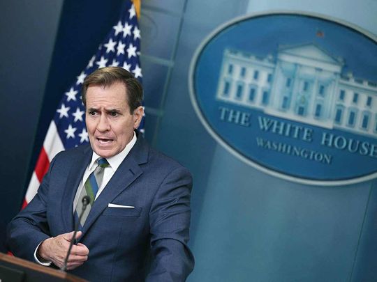 US National Security Council (NSC) spokesman John Kirby speaks