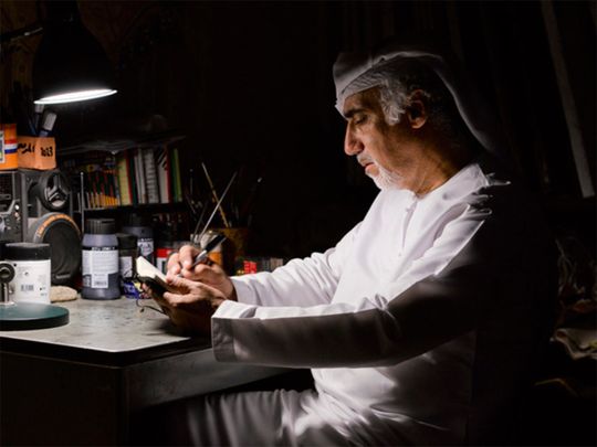 Abdullah Al Saadi at his studio