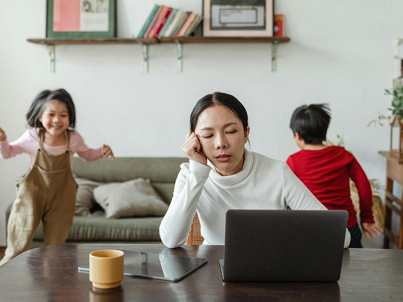 Mom with kids