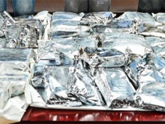 The drug consignment seized in Operation 'Destructive Stone' in Sharjah.