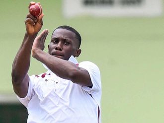 Shamar Joseph of West Indies bowls