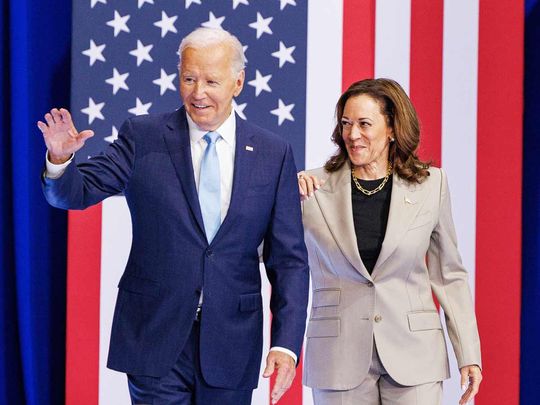 US President Joe Biden and US Vice President Kamala Harris