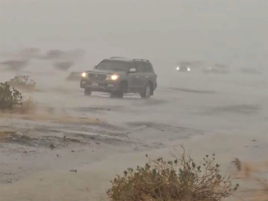 Belief: Heavy rains and hail hit varied parts of the UAE