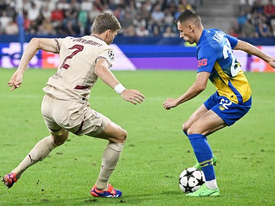 Salzburg’s defender #02 Ignace Van der Brempt