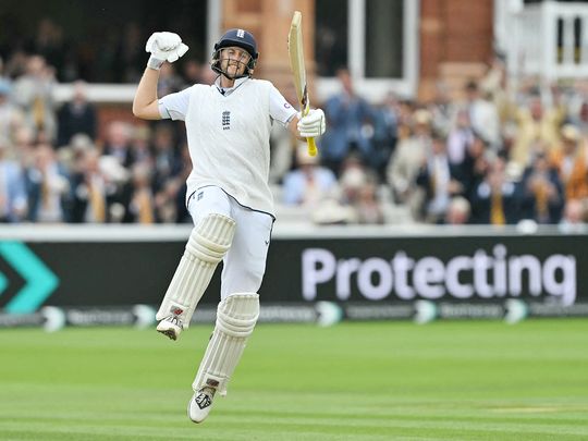 England's Joe Root celebrates