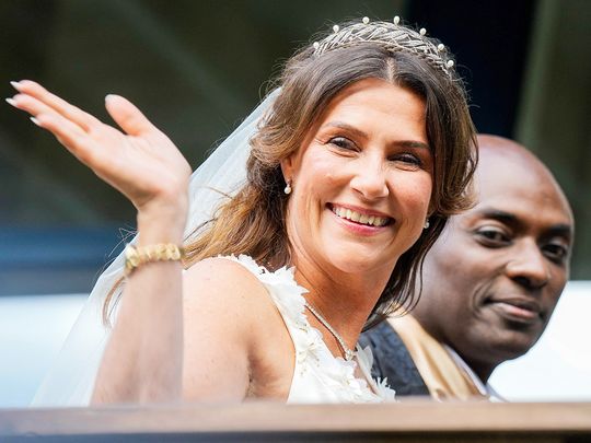 Princess Martha Louise of Norway and Durek Verrett arrive at their weddin