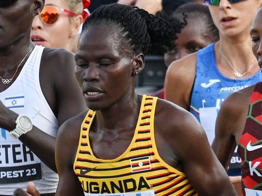 File photo of Uganda's long-distance runner Rebecca Cheptegei