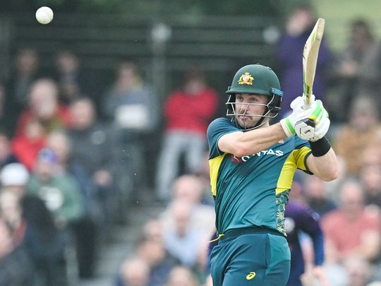 Australia's Josh Inglis bats 