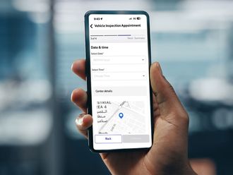 Pre-book vehicle testing or pay Dh100 extra
