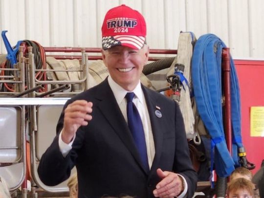 Joe Biden put on a Trump 2024 hat in Shanksville